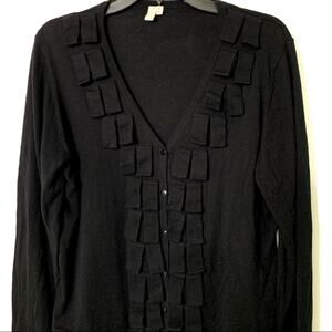 Madison V-Neck Cardigan Sweater Black XL